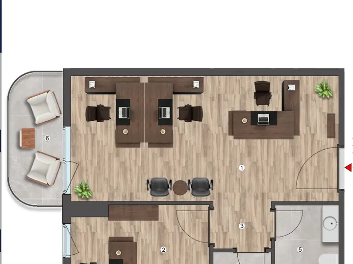 D Blok 1+1 Home Ofis kat planı