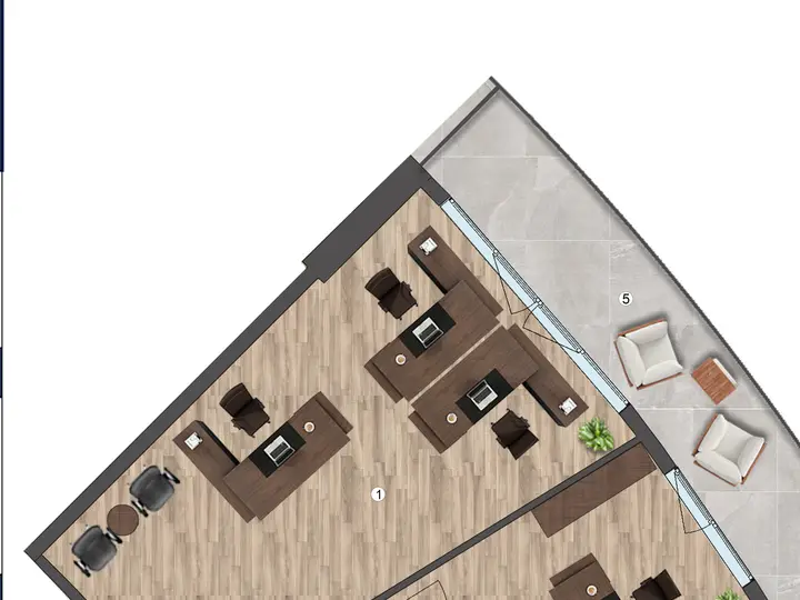D Blok 1+1 Home Ofis kat planı