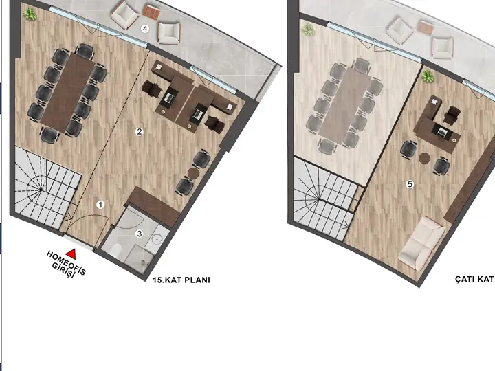 D Blok 1+1 Loft kat planı